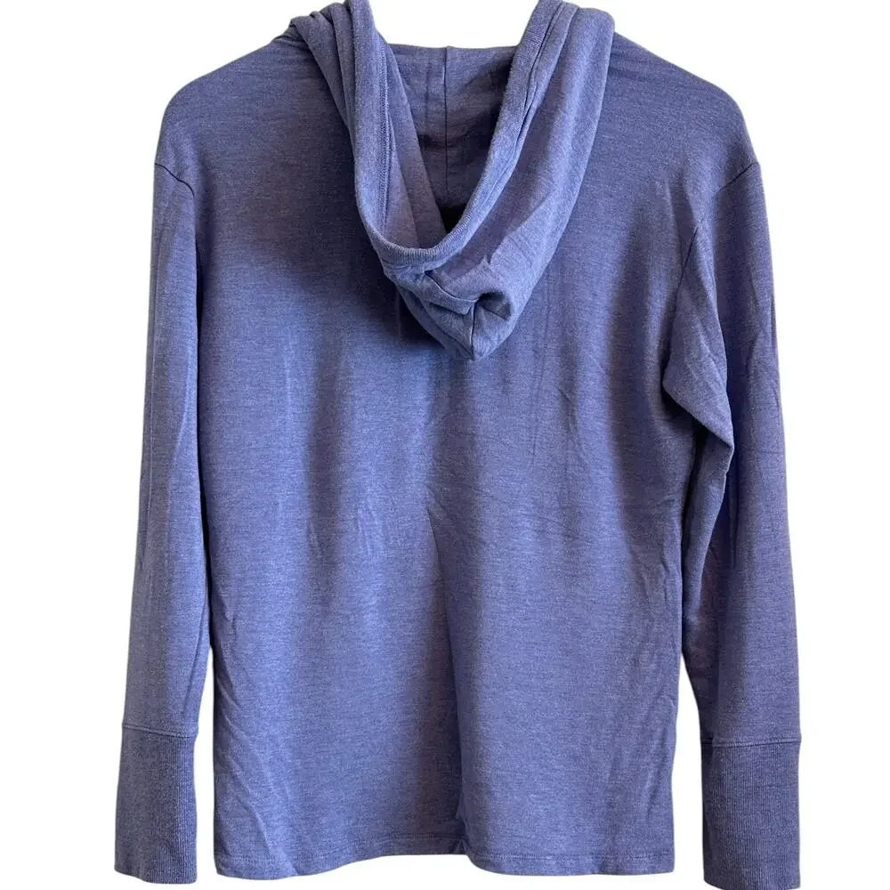 Athleta Purple Modal Blend Hooded Pullover Thumbhole Top Size M Soft Cozy Lounge